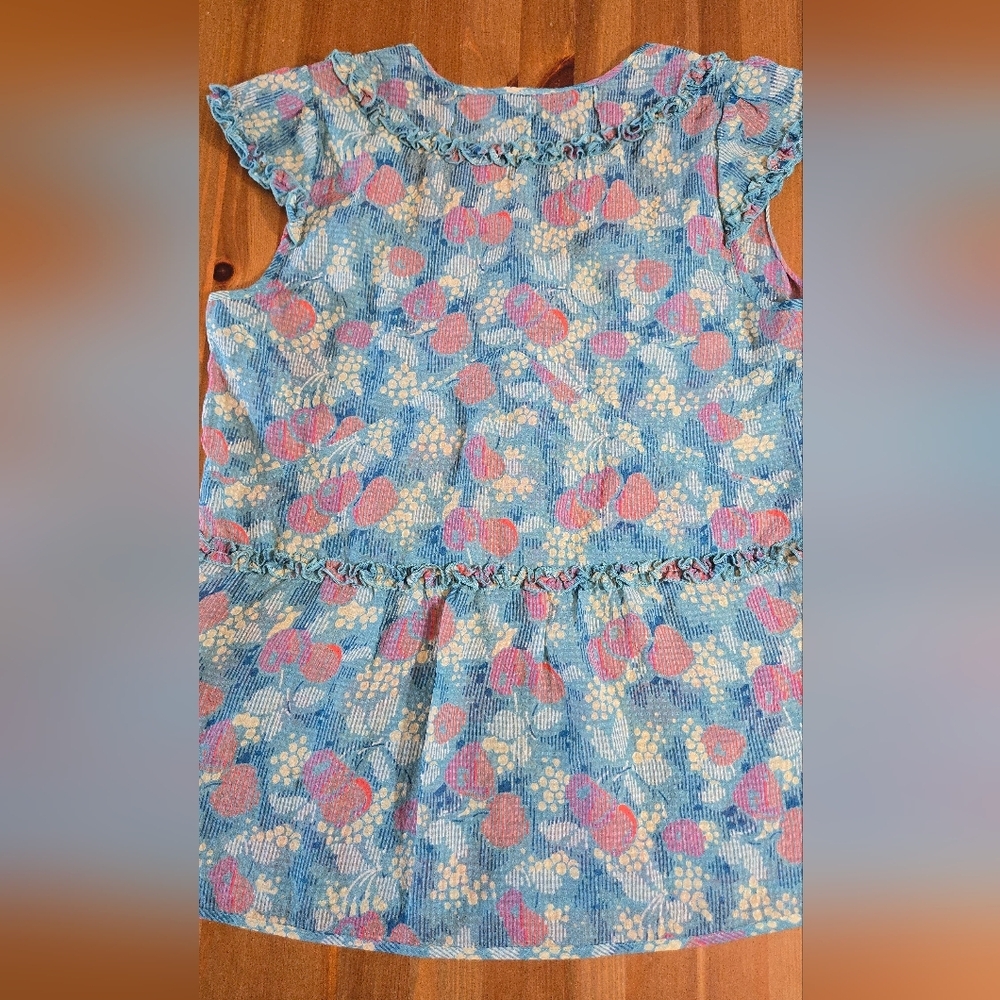 Marc Jacobs Blue Floral Ruffle Button-Front Blouse - Picture 4 of 12